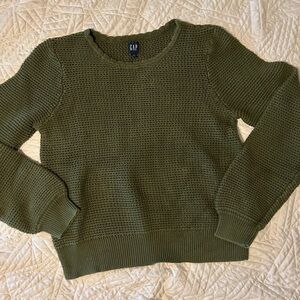 GAP Women's Green Knit Sweater Size L Tall